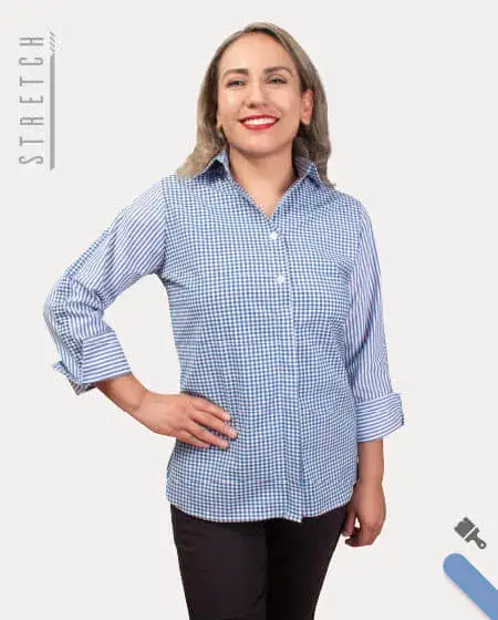 Blusa moderna de rayas con cuadro