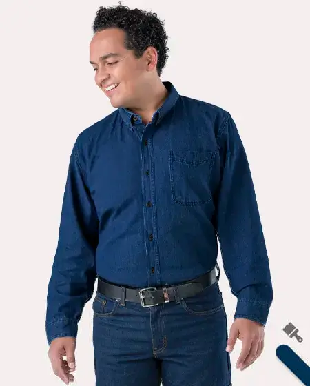 Camisa ligera de mezclilla (4.5 oz) para hombre