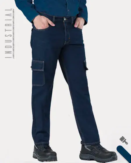 Pantalón de Mezclilla tipo cargo para Trabajo