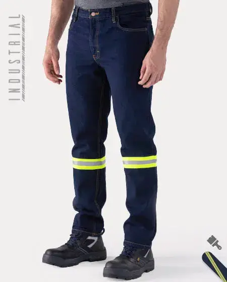 Pantalón de Mezclilla Con Reflejante (14oz)
